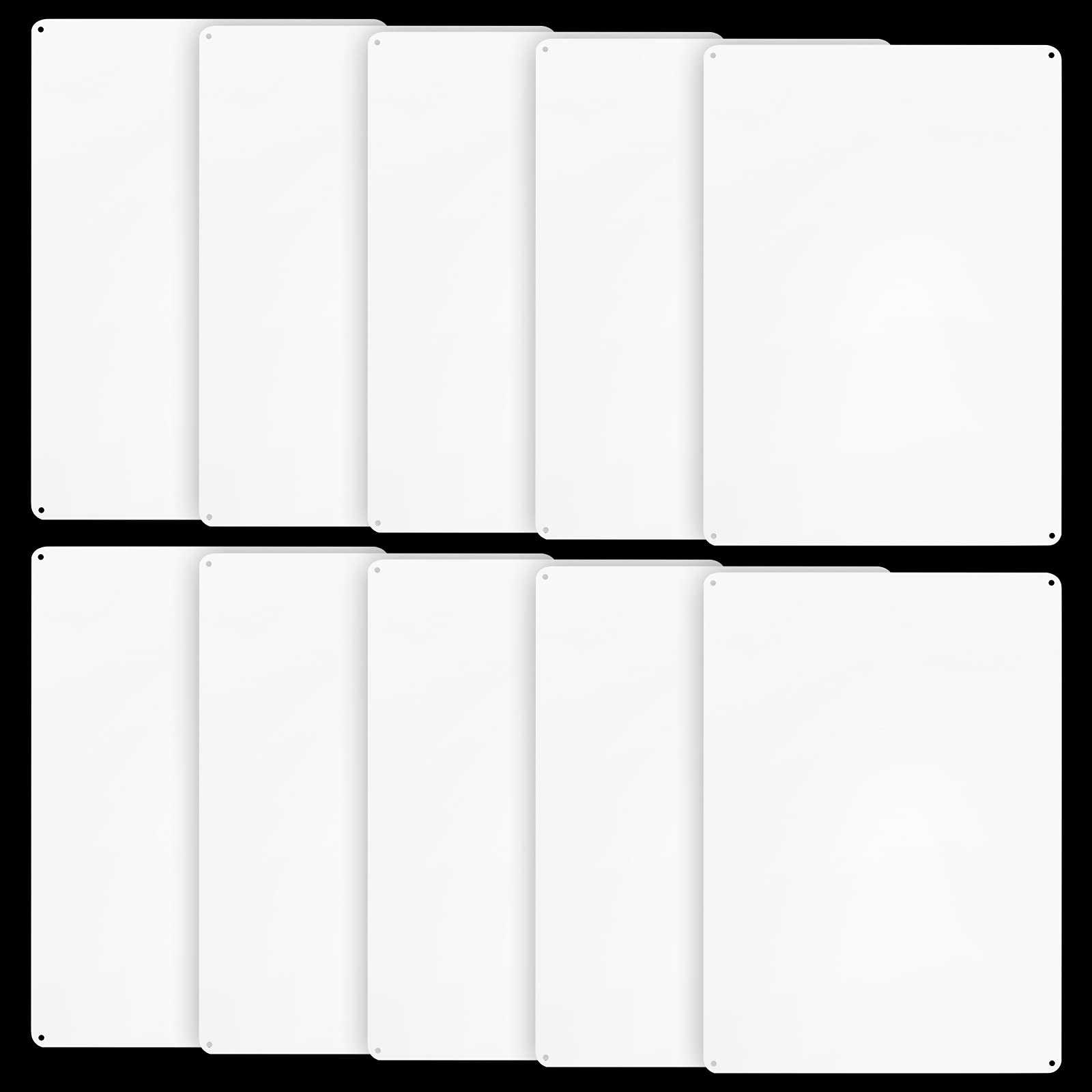 10-Pack White Blank Sign, 10"x 7" Plastic