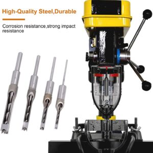 Wafoy Mortising Attachment for Drill Press, 4 Tools Model Drills Chisel Set Mortise and Tenon Tools, Upgrade for Woodworking Mortise Bench for Drill Press Locator