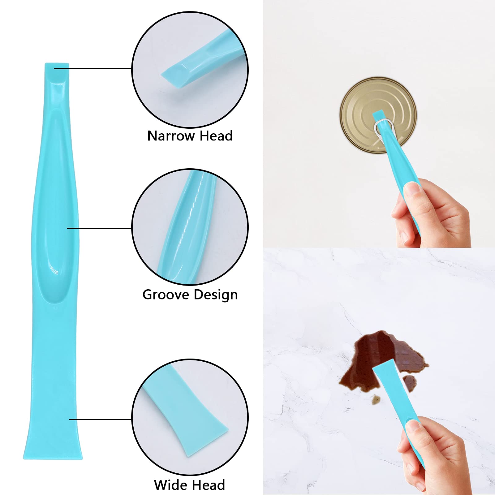 Plastic Scraper Tool, Carbon Fiber Multi-Purpose Scraper, Non-Scratch Cleaning Tool, Lottery Ticket Scratcher Tool, Sticker/Label Remover Tool, Pen Shaped Cleaning Tool for Tight Space/Crevice (6pcs)