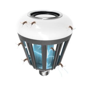 MOSQITUNES Outdoor Bug Zapper, LED Light Indoor Repellant Bluetooth Speaker with Light, Electric Mosquito Zapper lamp Outdoor Electric Fly Mosquito lamp Bug Light Bug Light Satisfying LED