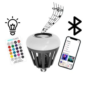 MOSQITUNES Outdoor Bug Zapper, LED Light Indoor Repellant Bluetooth Speaker with Light, Electric Mosquito Zapper lamp Outdoor Electric Fly Mosquito lamp Bug Light Bug Light Satisfying LED