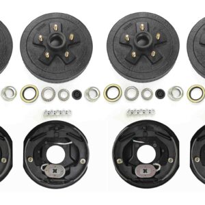 Libra 2 Sets Trailer 5 on 4.5" B.C. Hub Drum Kits with 10" x2-1/4 Electric Brakes for Tandem 3500 Lbs Axles