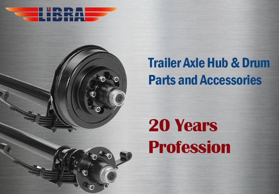 Libra 2 Sets Trailer 5 on 4.5" B.C. Hub Drum Kits with 10" x2-1/4 Electric Brakes for Tandem 3500 Lbs Axles