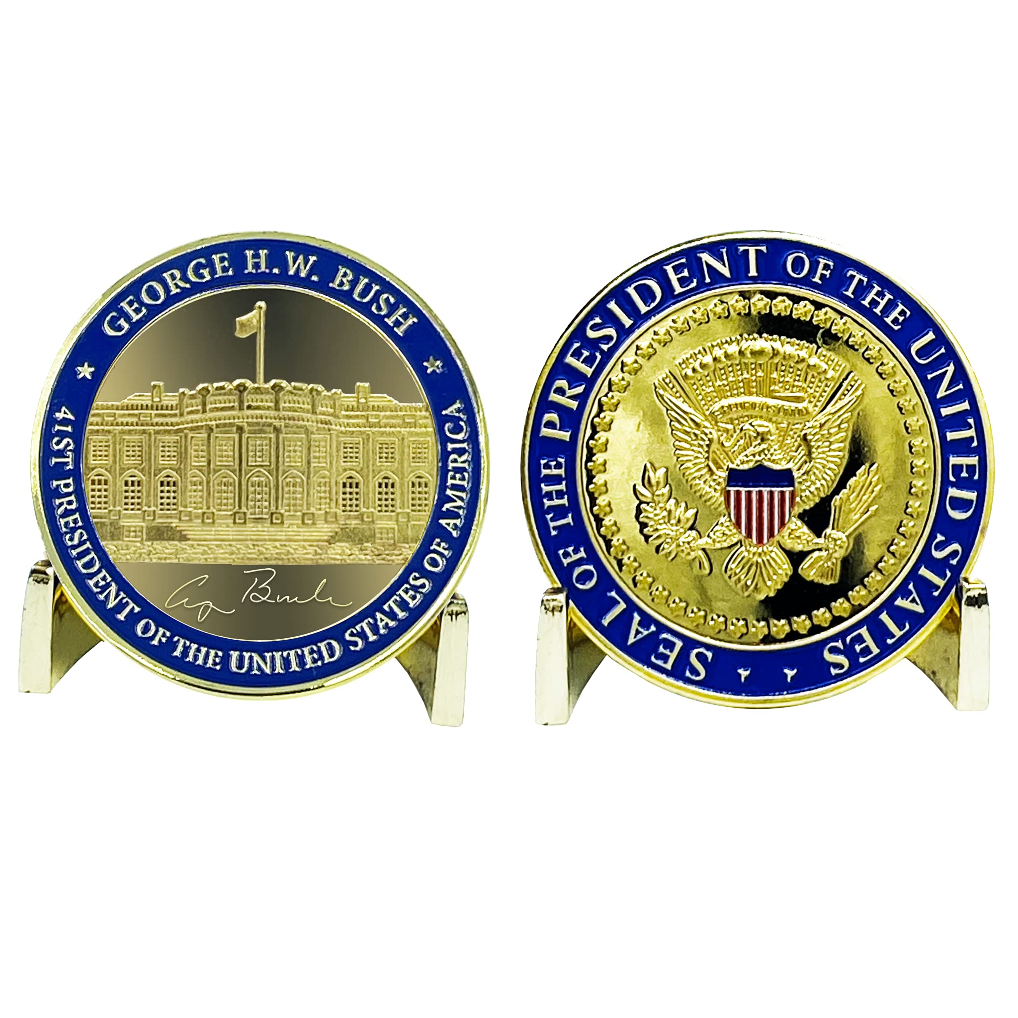 BL4-001 41st President George H.W. Bush Challenge Coin White House POTUS HW Bush Coin