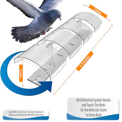 Petslandia Bird Deterrent System - Polycarbonate UV Resistant Pigeon Deterrent, Cruelty-Free Pigeon Proof, Long Lasting, Suitable for Balconies, Patios and Outdoors (39 in)