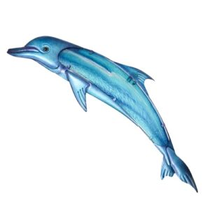 liffy metal blue marlin wall decor indoor metal fish wall art large fish wall hanging decorations ocean theme outdoor wall decor for patio,garden,yard - 36 inches long