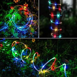 Fatpoom Solar Lights Rope Lights Solar Powered String Lights 40FT 120 LEDs 8 Modes Fairy Lights Outdoor Decoration Lighting for Garden Patio Party,Weddings,Christmas Décor Multi-Color 2Pack