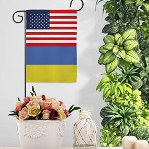 Ukrainian Flag Ukraine US Friendship Garden Ucrania Home Decor Indoor Tapestry World Country - Outdoor Decorations House Banner Wall Hanging Small Yard Stand With Ukrainian Gifts Made In USA