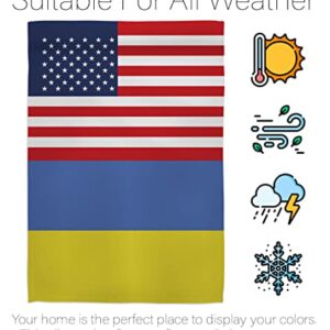 Ukrainian Flag Ukraine US Friendship Garden Ucrania Home Decor Indoor Tapestry World Country - Outdoor Decorations House Banner Wall Hanging Small Yard Stand With Ukrainian Gifts Made In USA