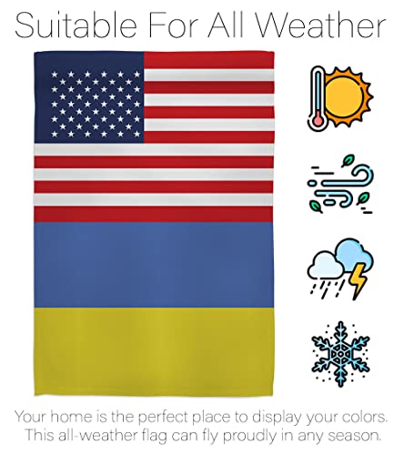 Ukrainian Flag Ukraine US Friendship Garden Ucrania Home Decor Indoor Tapestry World Country - Outdoor Decorations House Banner Wall Hanging Small Yard Stand With Ukrainian Gifts Made In USA