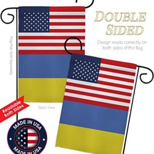 Ukrainian Flag Ukraine US Friendship Garden Ucrania Home Decor Indoor Tapestry World Country - Outdoor Decorations House Banner Wall Hanging Small Yard Stand With Ukrainian Gifts Made In USA