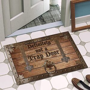 GADGETSTALK Vintage Funny Novelty Decorative Indoor Mat - Not a Trap Door - Gift for Family & Friend Halloween Door Mat Halloween Decorations Indoor Funny Birthday Gifts (36" X 24", Trap Door_Brown)