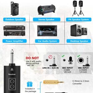 Bietrun Rechargeable Wireless Microphone, Dual Metal Cordless Handheld Dynamic Wireless Mics with 1/4'' Output for Karaoke, Meeting, Singing, Church, Wedding(UHF 240ft Range)(Receiver with Bluetooth)