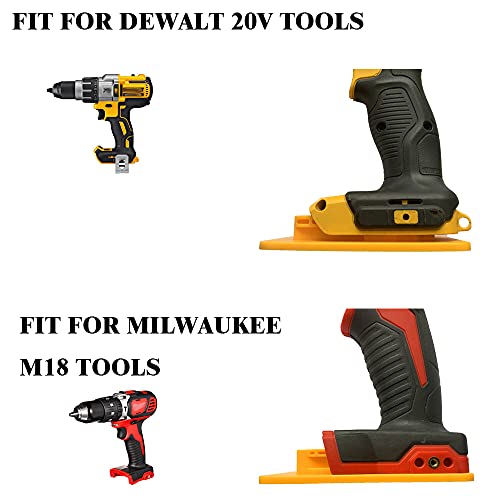 UOSXVC 10Packs Tool Holders for Dewalt 20V Drill Mount Fit for Milwaukee M18 Tools (Yellow)