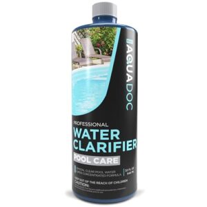 pool clarifier liquid for fast acting cloudy water treatment, swimming pool water clarifier pool owners love, use our clarifier to keep your pool clear | aquadoc 32oz