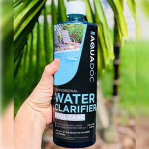 Pool Clarifier Liquid for Fast Acting Cloudy Water Treatment, Swimming Pool Water Clarifier Pool Owners Love, Use Our Clarifier to Keep Your Pool Clear | AquaDoc 32oz