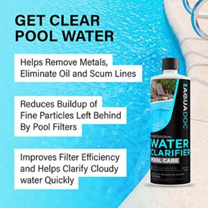 Pool Clarifier Liquid for Fast Acting Cloudy Water Treatment, Swimming Pool Water Clarifier Pool Owners Love, Use Our Clarifier to Keep Your Pool Clear | AquaDoc 32oz