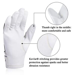 Intra-FIT Electric TIG Welding Gloves, Premium Grain Goat Skin, Key Stone Thumb with Kevlar Stitching,1Pair