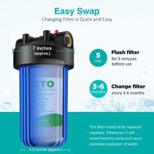 SimPure Spin Down Sediment Filter DC5P and 10-inch Blue Housing DB10P with 5-Micron Carbon Filter Cartridges