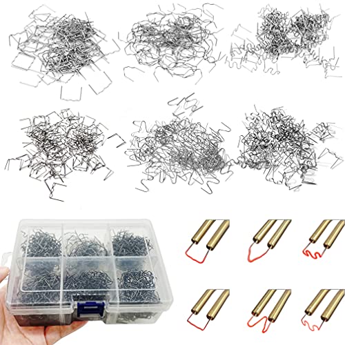 Allturn 1200 Plastic Welder Staples,Plastic Welding Staples, 6 Types Hot Staples for Repair All Car Bumpers,Plastic Cracks and Plastic Handmade.