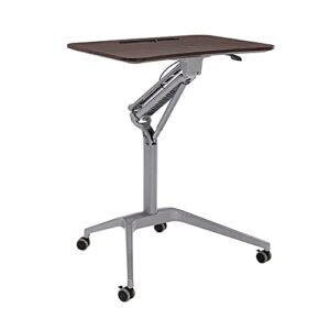 Gdrasuya10 Mobile Standing Desk, Sit Stand Freely Adjustable Computer Desk Height Aluminum Alloy Support Thicker Plate Spacious Table Top with Brake Casters for Office Room Home Use