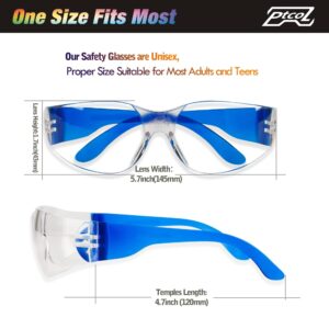 28 Pack Safety Glasses in 7 Colors (Bulk Pack of 24+4) Unisex Clear Anti-Scratch Protective Goggles Impact Resistant Lens Eyewear with ANSI Z87.1 EN166 for Construction, Shooting and Laboratory