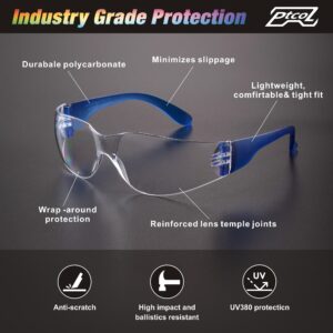 28 Pack Safety Glasses in 7 Colors (Bulk Pack of 24+4) Unisex Clear Anti-Scratch Protective Goggles Impact Resistant Lens Eyewear with ANSI Z87.1 EN166 for Construction, Shooting and Laboratory