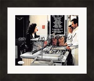 autograph warehouse 639331 larry thomas autographed 8 x 10 in. photo - the soup nazi, no soup for you - seinfeld - elaine benes ordering matted & framed jsa authenticated