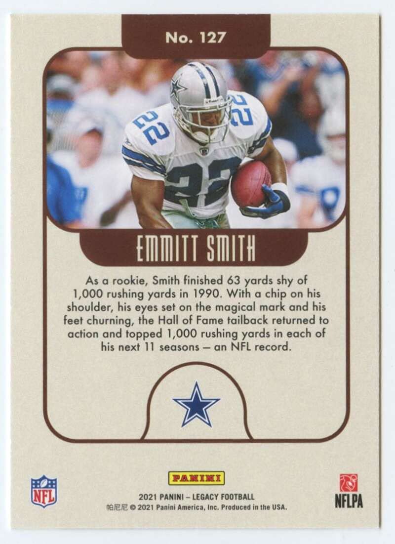 2021 Panini Legacy #127 Emmitt Smith Dallas Cowboys Football Card
