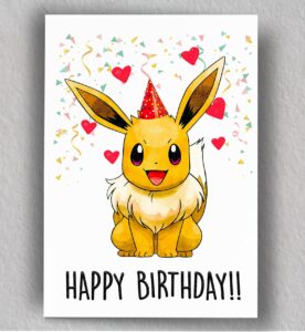 eve birthday card | cute birthday card | art | blank card