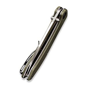 CIVIVI Hadros Pocket Folding Knife for Men, 3.35" Blade Micarta Handle Folding Knife C20004-3(Olive)
