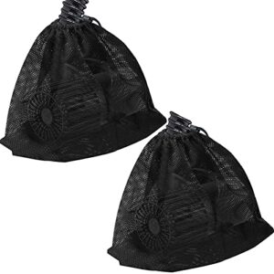 hecaty 2 pcs 12.2"x 15.9" pump barrier bag, pond pump filter bag, black media bag large pump mesh bag for outdoor water ponds filters (2pcs-12.2"x 15.9")
