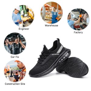 Steel Toe Shoes for Men Work Women Lightweight Air Cushion Sneakers Slip Resistant Safety Work Boots Indestructible Shoes