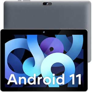 fangor tablet 10.1 inch android 11.0 tablets, tablet computer with 2gb ram 32gb storage, 2mp+ 8mp dual camera, ips hd display, wifi, bluetooth, quad-core processor, google certified, gps (gray)