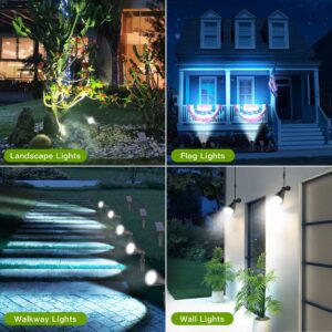 MEIHONG Solar Spot Lights for Outside, Waterproof Solar Spot Lights Dusk to Dawn, Solar Landscape Lights Solar Powered Lights for Garden Porch Walkway Patio (2 Pack)