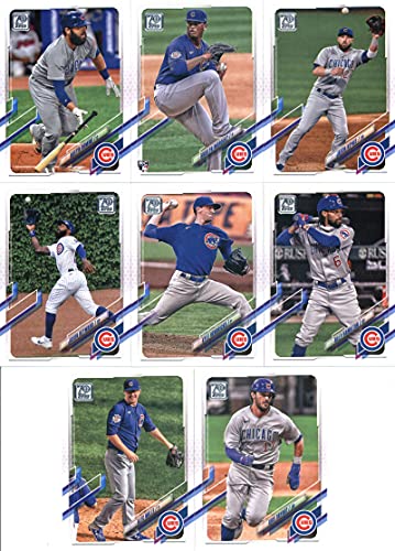 2021 Topps Complete (Series 1 & 2) Chicago Cubs Team Set of 22 Cards: David Bote(#4), Jose Quintana(#37), Yu Darvish(#60), Ian Happ(#110), Nico Hoerner(#116), Willson Contreras(#165), Tyler Chatwood(#184), Albert Almora Jr.(#232), Anthony Rizzo(#241), Jon