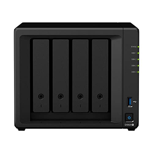 Synology DiskStation DS920+ NAS Server for Business with Celeron CPU, 8GB DDR4 Memory, 1TB M.2 SSD, 40TB HDD Storage, DSM Operating System