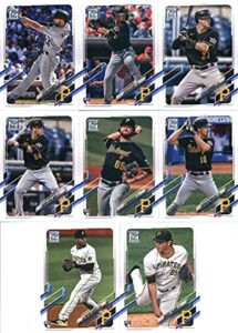 2021 topps complete (series 1 & 2) pittsburgh pirates team set of 17 cards: colin moran(#114), josh bell(#130), mitch keller(#133), chris archer(#148), trevor williams(#199), adam frazier(#216), pittsburgh pirates(#251), kevin kramer(#344), keone kela(#35