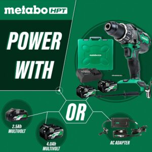 Metabo HPT 36V MultiVolt Cordless Hammer Drill Kit with Batteries and Charger | 1/2-inch Keyless | DV36DAG