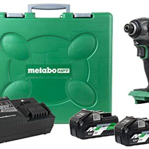 Metabo HPT 36V MultiVolt Triple Hammer Cordless Impact Driver Kit | Two Batteries and Charger | 1/4-Inch Keyless | WH36DBG