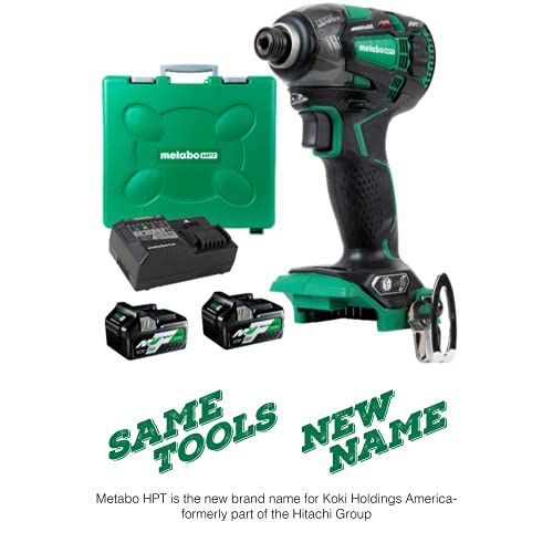 Metabo HPT 36V MultiVolt Triple Hammer Cordless Impact Driver Kit | Two Batteries and Charger | 1/4-Inch Keyless | WH36DBG