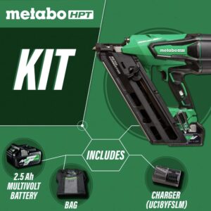 Metabo HPT 36V MultiVolt Cordless Metal Connector Nailer Kit | Accepts 1-1/2-Inch and 2-1/2-Inch Nails | Strap-Tite Probe Tip | NR3665DA