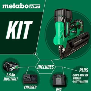 Metabo HPT 36V MultiVolt Cordless Framing Nailer | Uses 21 Degree Full Round Head Plastic Strip Nails | Includes Battery and Charger | NR3690DR