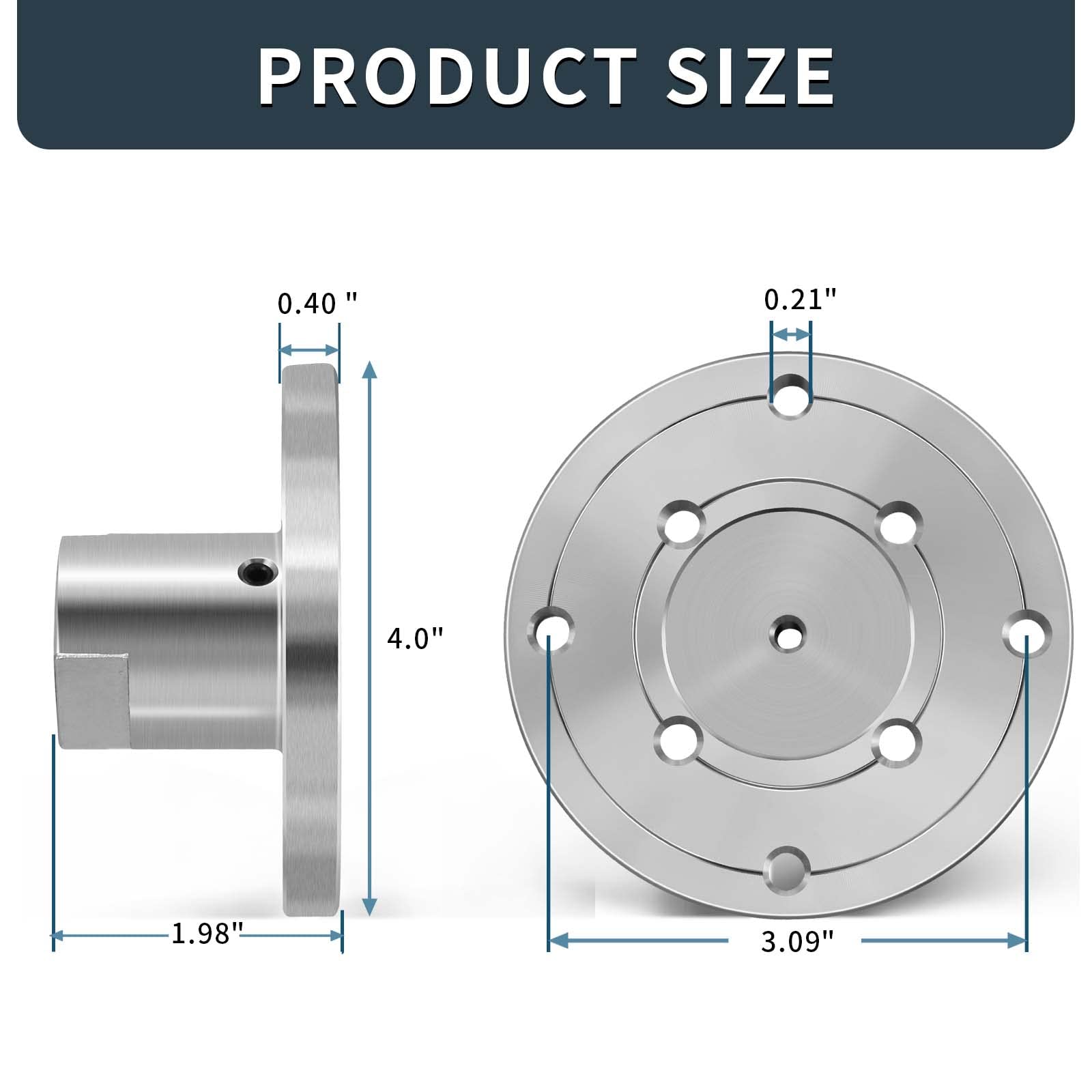 SENDUO Woodworking 4" Lathe Faceplate with Screwchuck,for 1" x 8TPISpindle