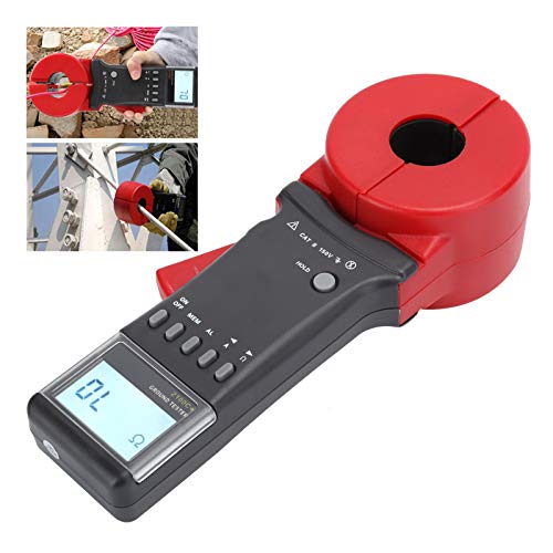 Earth Resistance Tester, ETCR2100C+ 0.01-1200Ω Multifunction Clamp Earth Resistance Tester, 0mA-20A Light Alarm Clamp Ammeter for Electrical Equipment