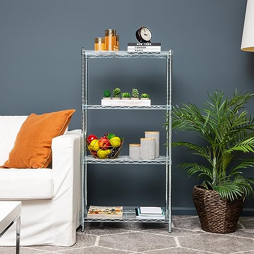 Mind Reader Storage Shelves, Garage Shelving, Storage Shelf, Pantry Org, Adjustable, Metal, 23.5" L x 11.75" W x 48" H, Silver