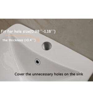 2 Pack Sink Tap Faucet Hole Cover Sink Plug Brushed Stainless Steel Hole Cover for Kitchen Restroom(Dia 1.22 to 1.57 Inch, Short)