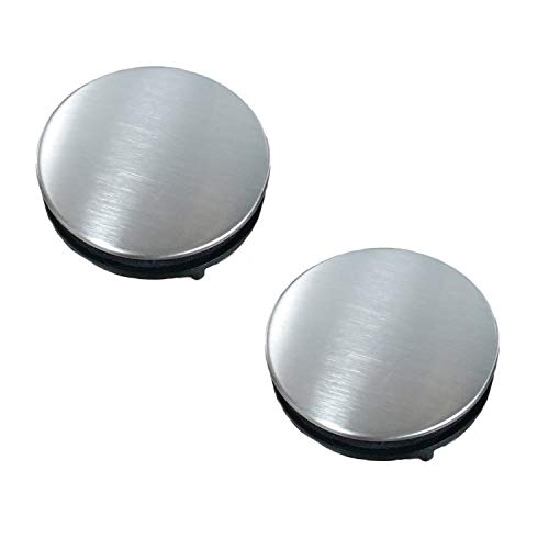 2 Pack Sink Faucet Hole Cover Kitchen Sink Plug Brushed Stainless Steel Hole Cover Soap Dispenser Cover for Dia 0.98 to 1.18 inch(Short)