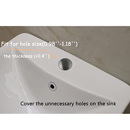 2 Pack Sink Faucet Hole Cover Kitchen Sink Plug Brushed Stainless Steel Hole Cover Soap Dispenser Cover for Dia 0.98 to 1.18 inch(Short)