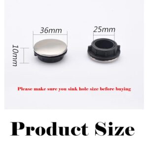 2 Pack Sink Faucet Hole Cover Kitchen Sink Plug Brushed Stainless Steel Hole Cover Soap Dispenser Cover for Dia 0.98 to 1.18 inch(Short)